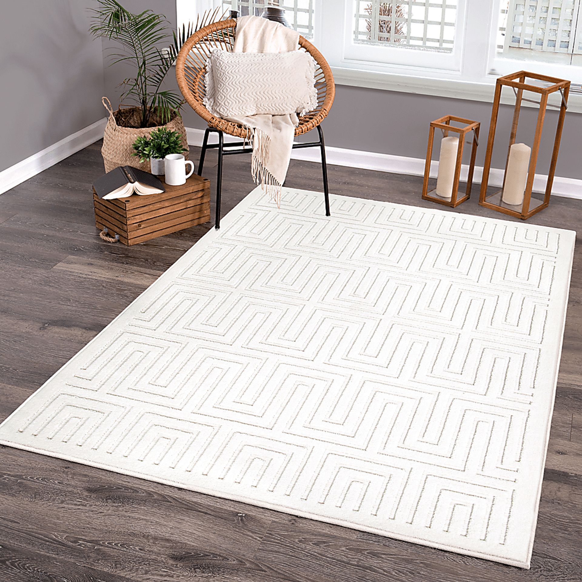 Denbigh White 7'9 x 10'10 Rug - Image 10