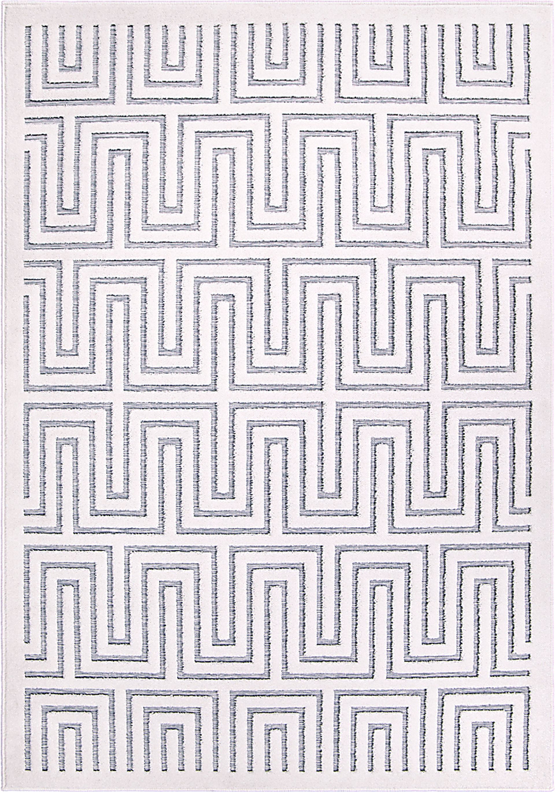 Denbigh White/Blue 5'2 x 7'6 Rug - Image 1