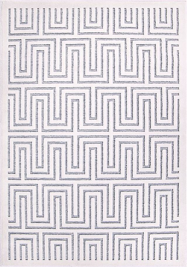 Denbigh White/Blue 7'9 x 10'10 Rug - Thumbnail - Image 1