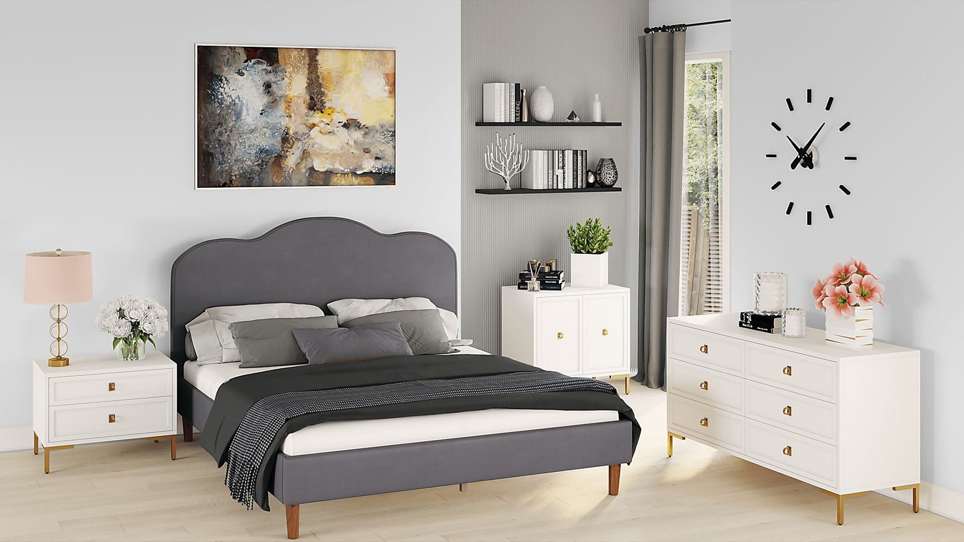 Denela Gray Queen Platform Bed - Image 7