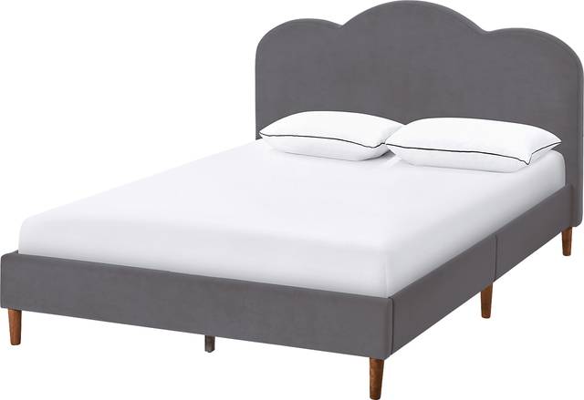 Denela Gray Queen Platform Bed - Thumbnail - Image 1
