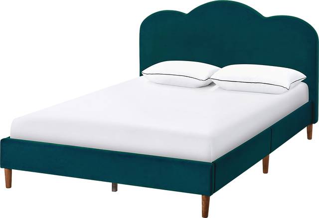 Denela Green Queen Platform Bed - Thumbnail - Image 1