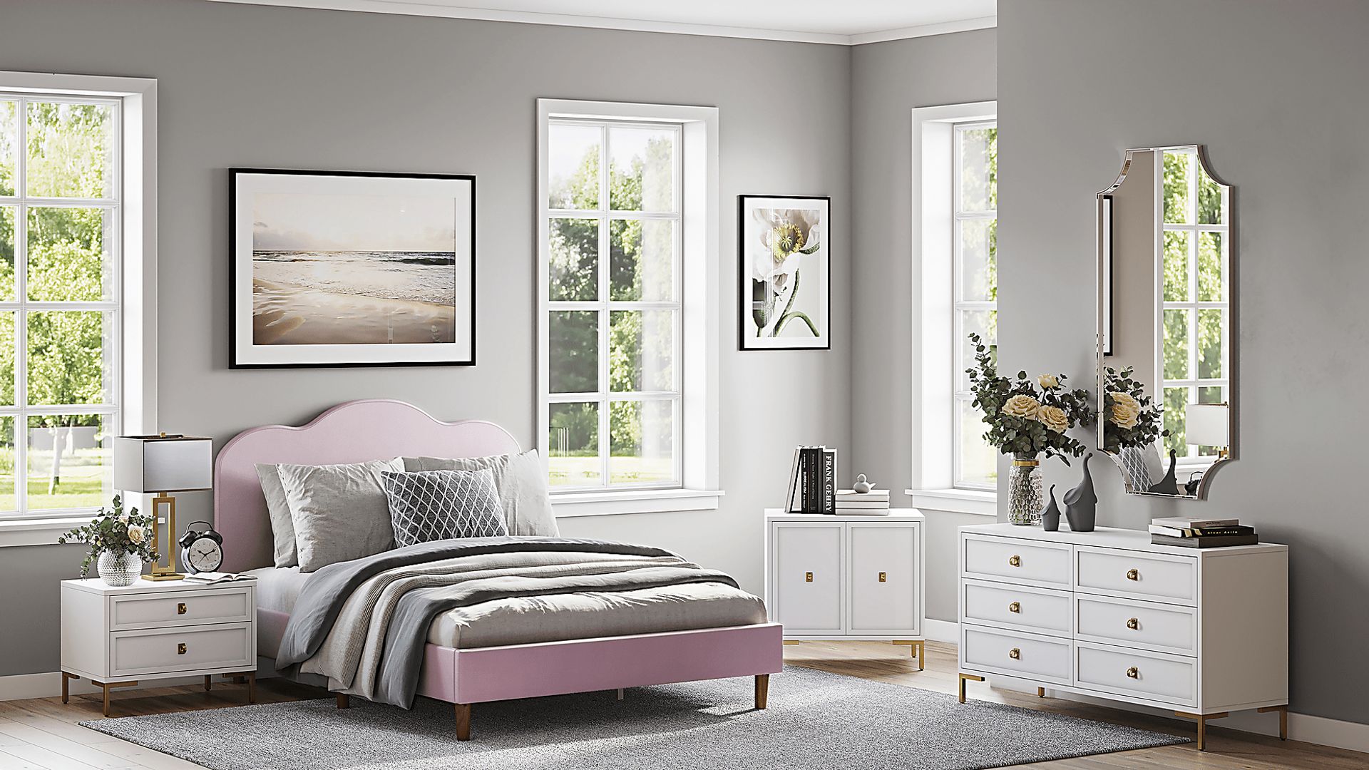 Denela Pink Full Platform Bed - Image 7