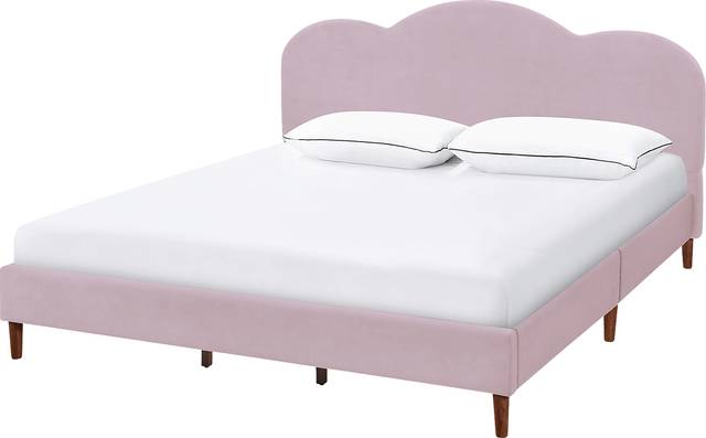 Denela Pink King Platform Bed - Thumbnail - Image 1