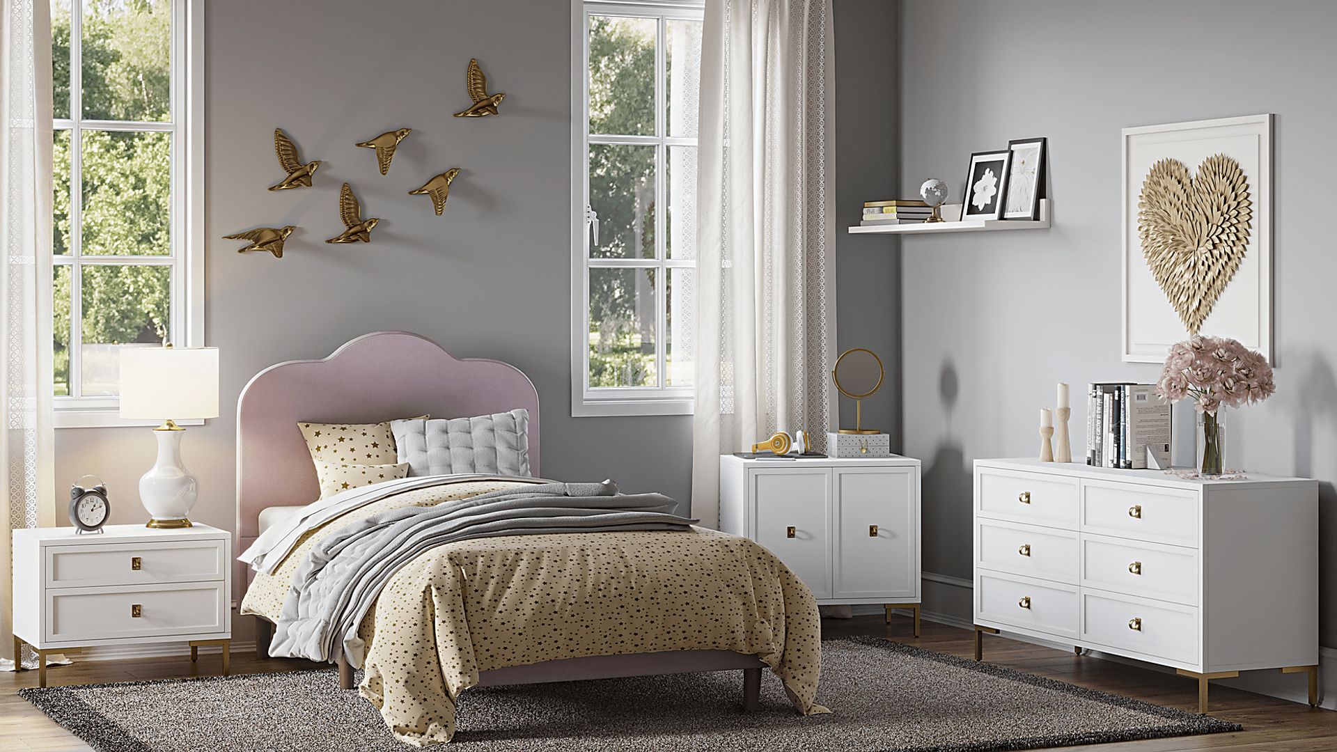Denela Pink Twin Platform Bed - Image 7