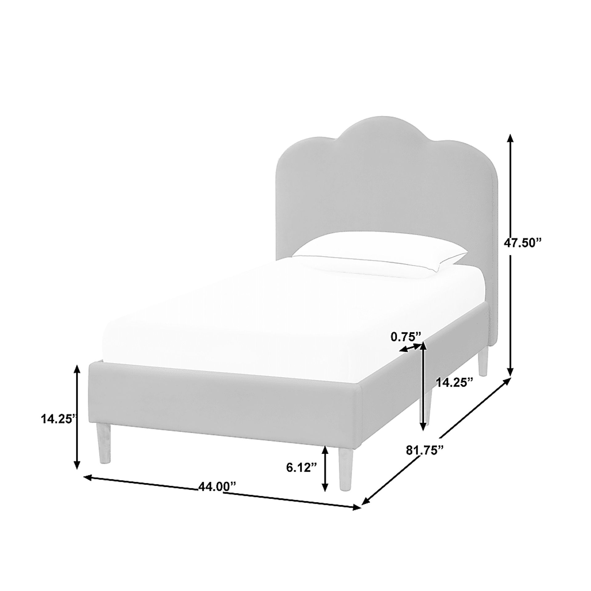 Denela Pink Twin Platform Bed - Image 9