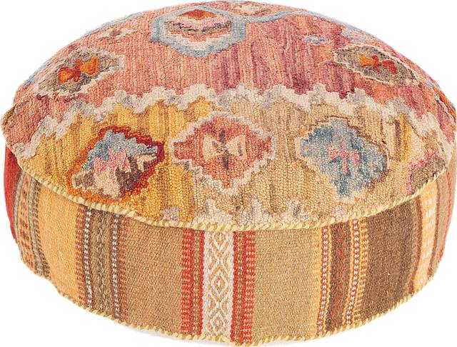 Denfield Orange Pouf - Thumbnail - Image 1