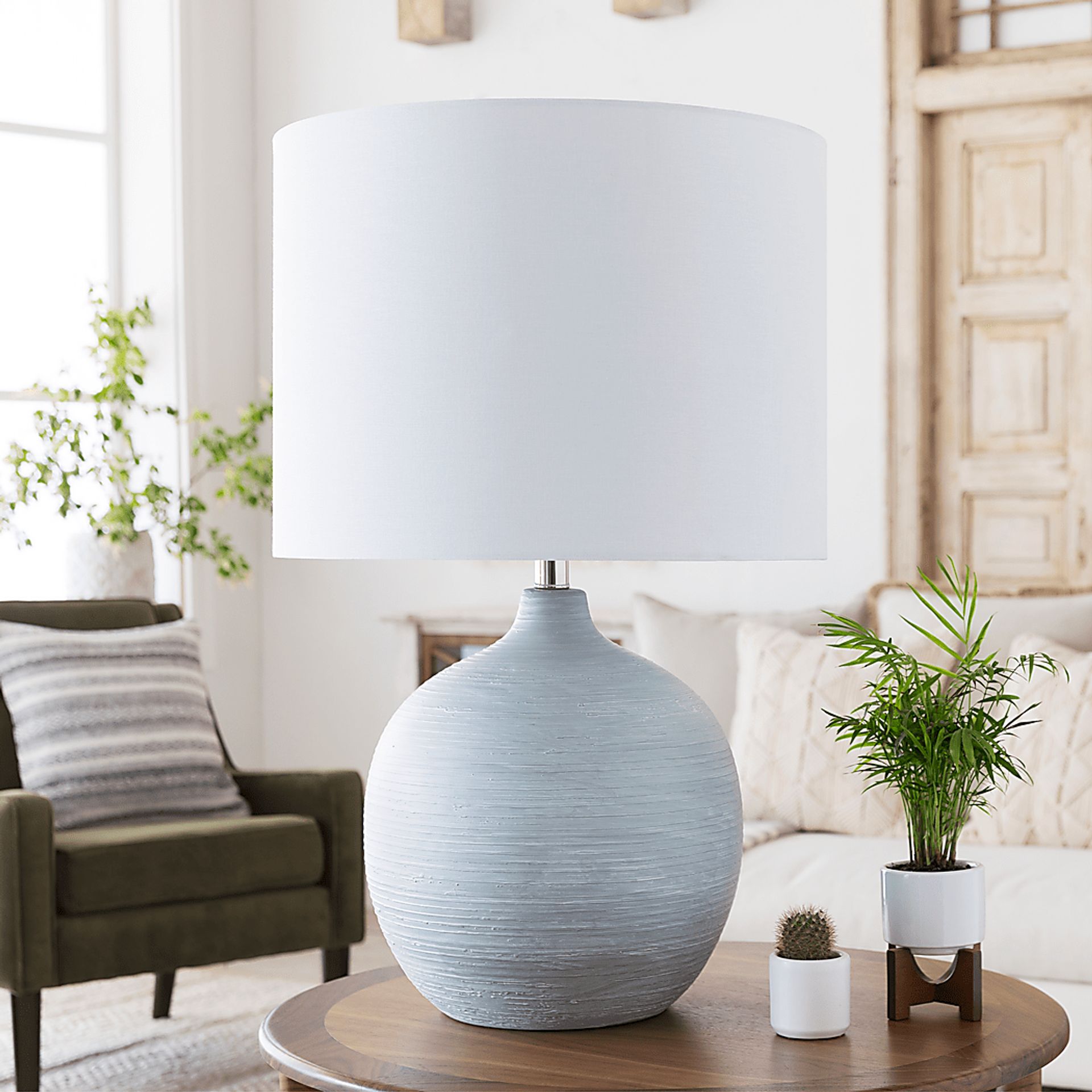 Deni Home Gray Lamp - Image 4