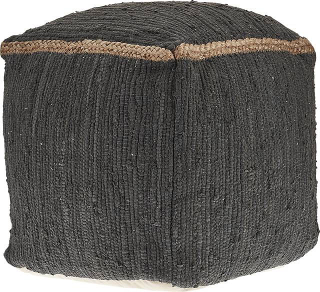 Denilian Charcoal Pouf - Thumbnail - Image 1