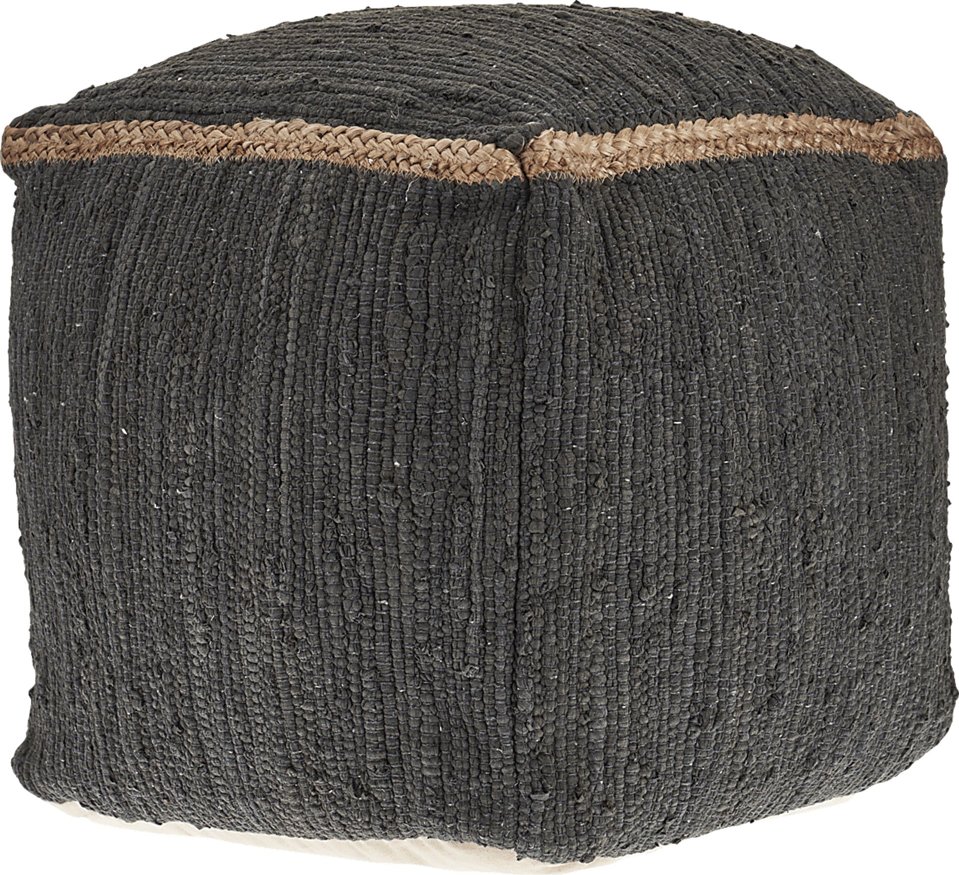 Denilian Charcoal Pouf - Image 1