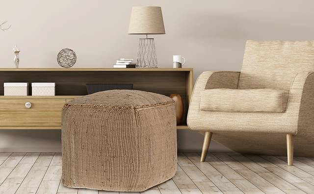 Denilian Tan Pouf - Thumbnail - Image 2