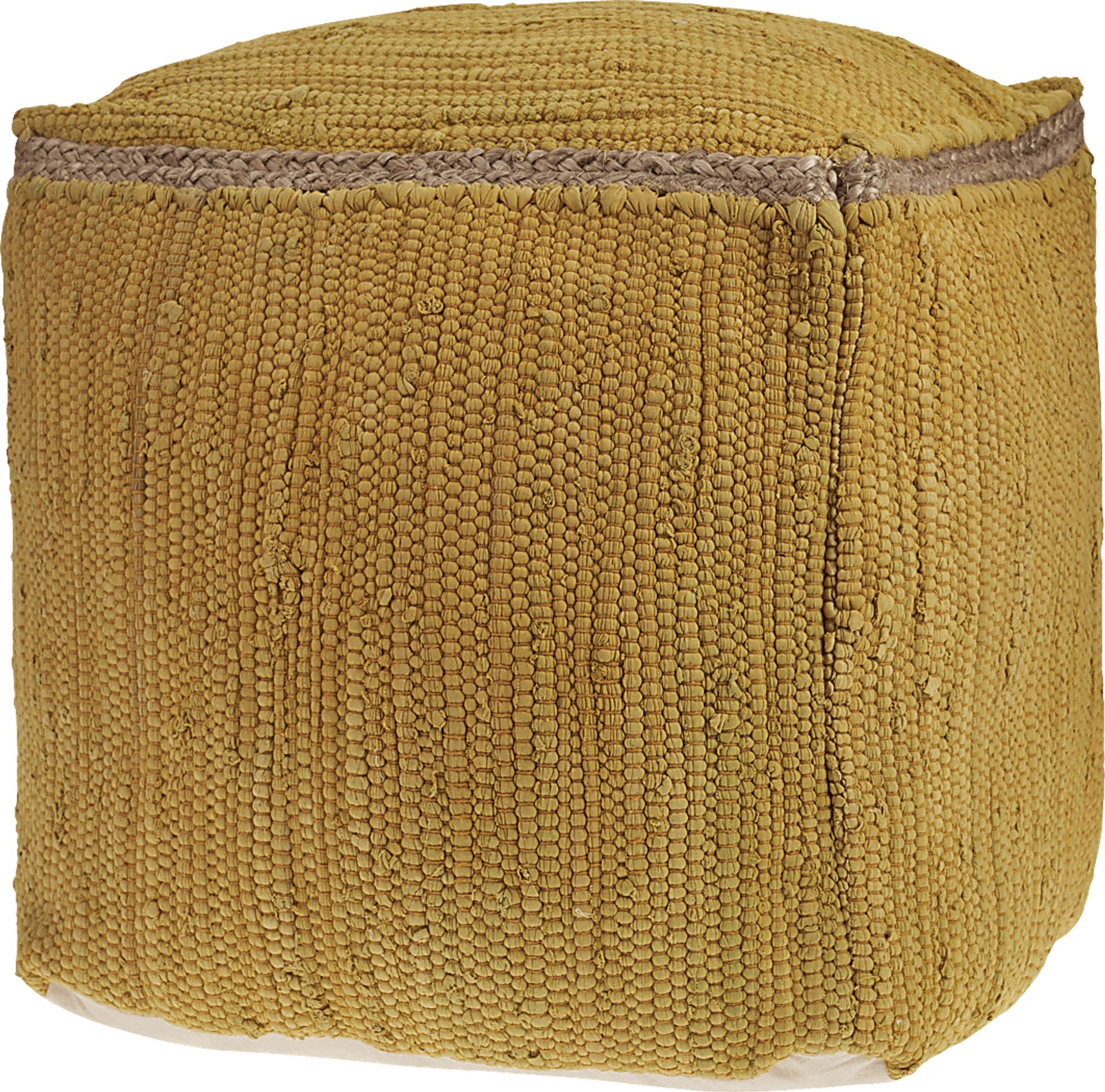 Denilian Yellow Pouf - Image 1
