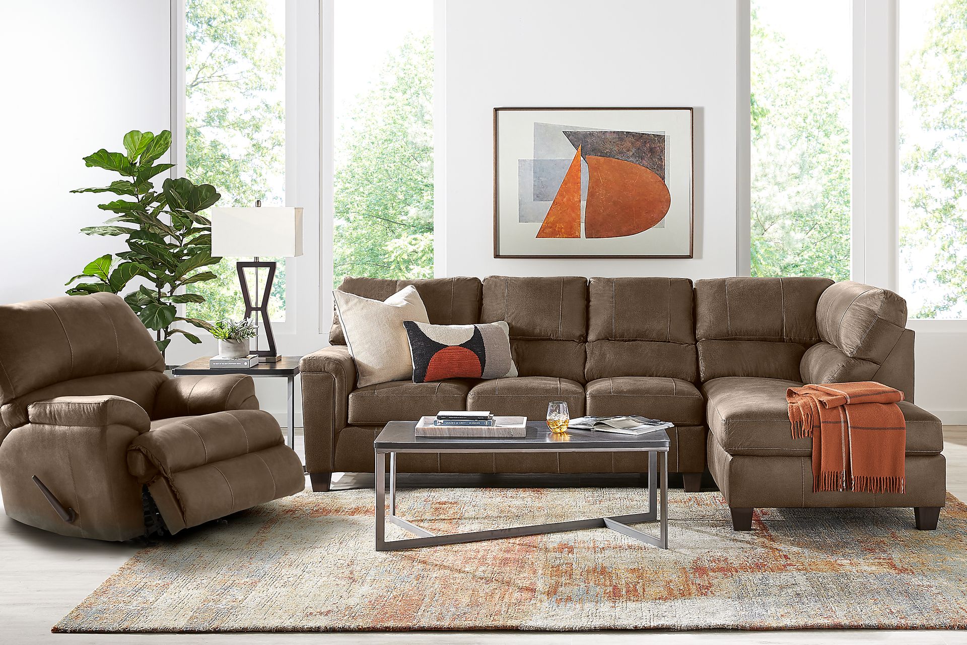 Denio Brown 2 Pc Sectional - Image 2