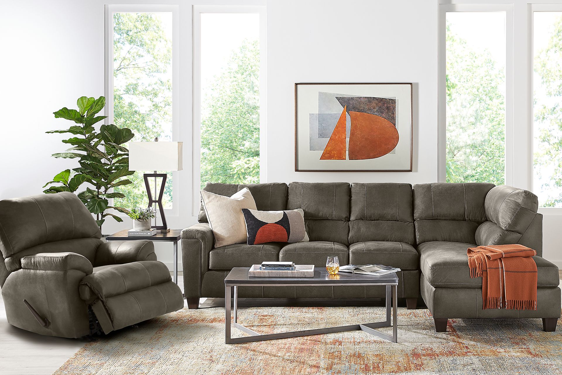 Denio Charcoal 2 Pc Sectional - Image 2