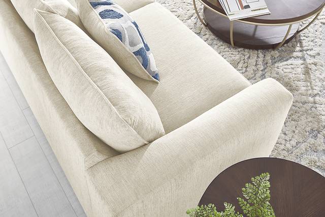 Dennin Heights Beige 8 Pc Living Room with Gel Foam Sleeper Sofa - Thumbnail - Image 8