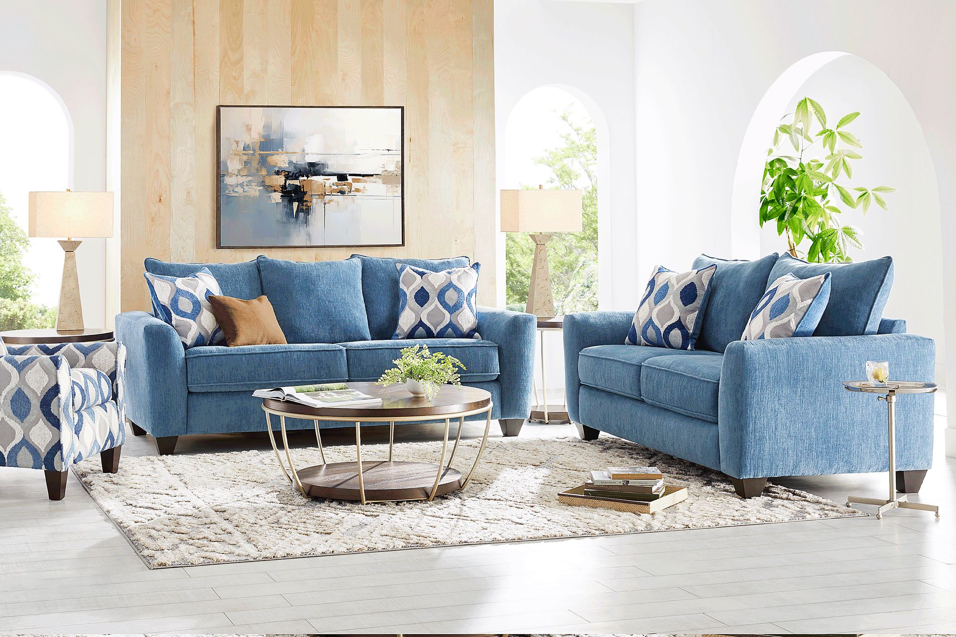 Dennin Heights Blue 8 Pc Living Room - Image 1