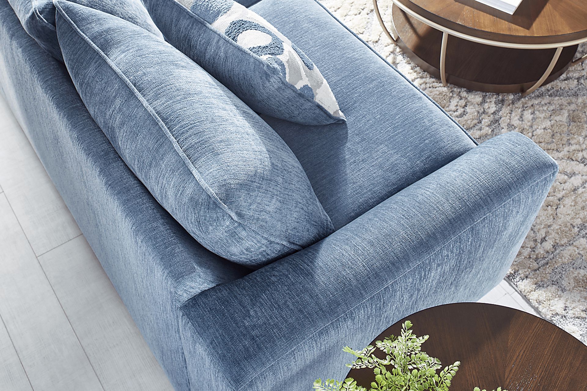 Dennin Heights Blue Gel Foam Sleeper Loveseat - Image 4