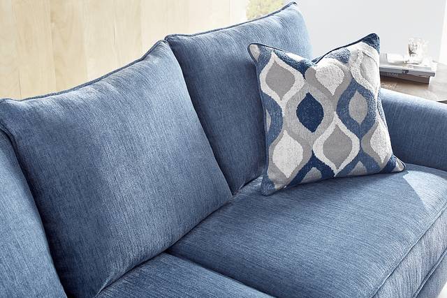 Dennin Heights Blue 7 Pc Living Room with Gel Foam Sleeper Sofa - Thumbnail - Image 7