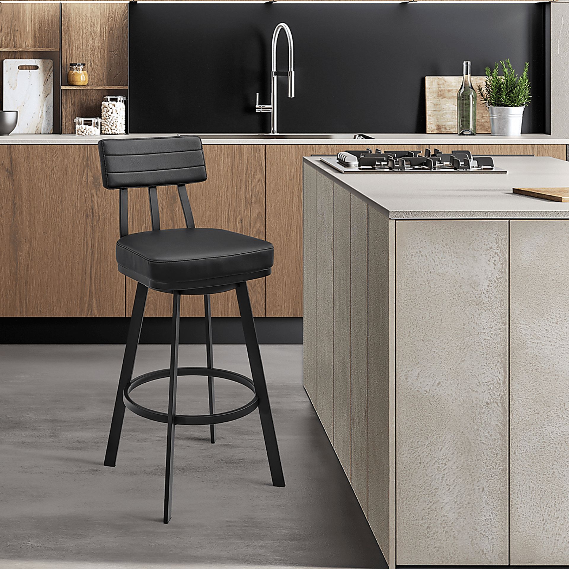 Densmores Black Swivel Counter Stool - Image 2