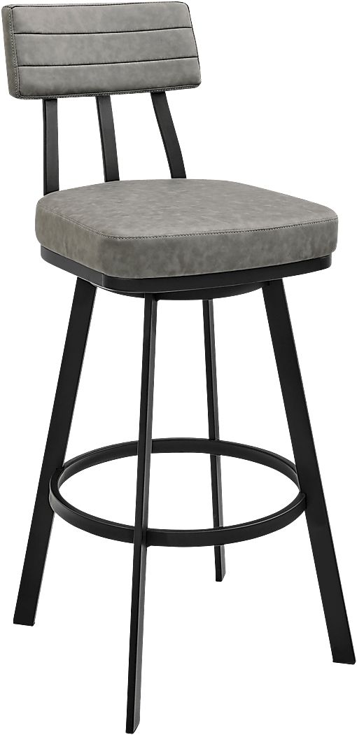 Densmores Gray Swivel Bar Stool