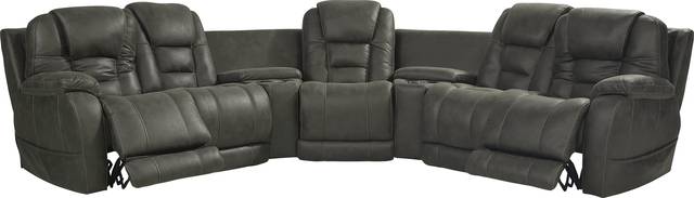 Denver Hills Slate 5 Pc Triple Power Reclining Sectional - Thumbnail - Image 3