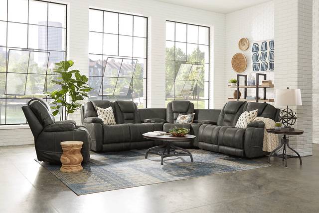 Denver Hills Slate 8 Pc Triple Power Reclining Sectional Living Room - Thumbnail - Image 1