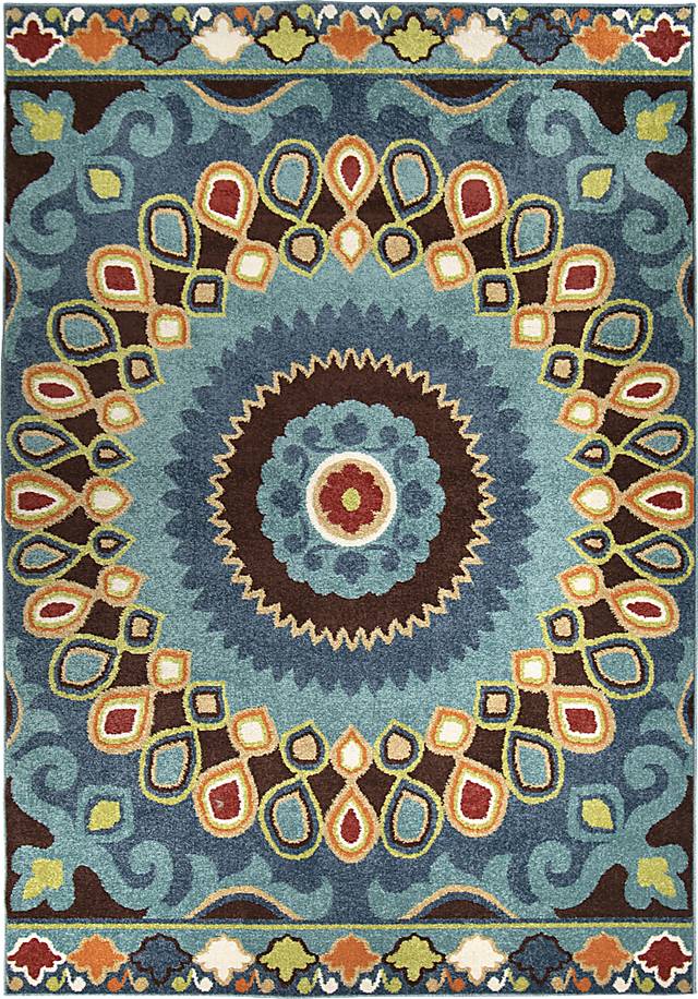 Denzil Blue 7'8 x 10'10 Rug - Thumbnail - Image 1