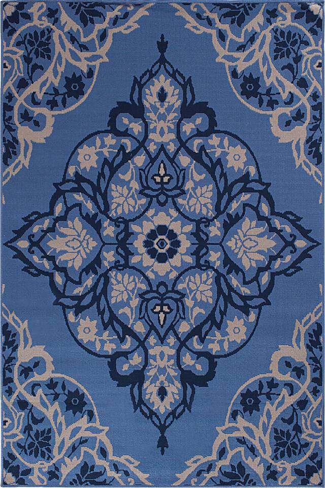 Denzil Navy 7'10 x 9'10 Indoor/Outdoor Rug - Thumbnail - Image 1