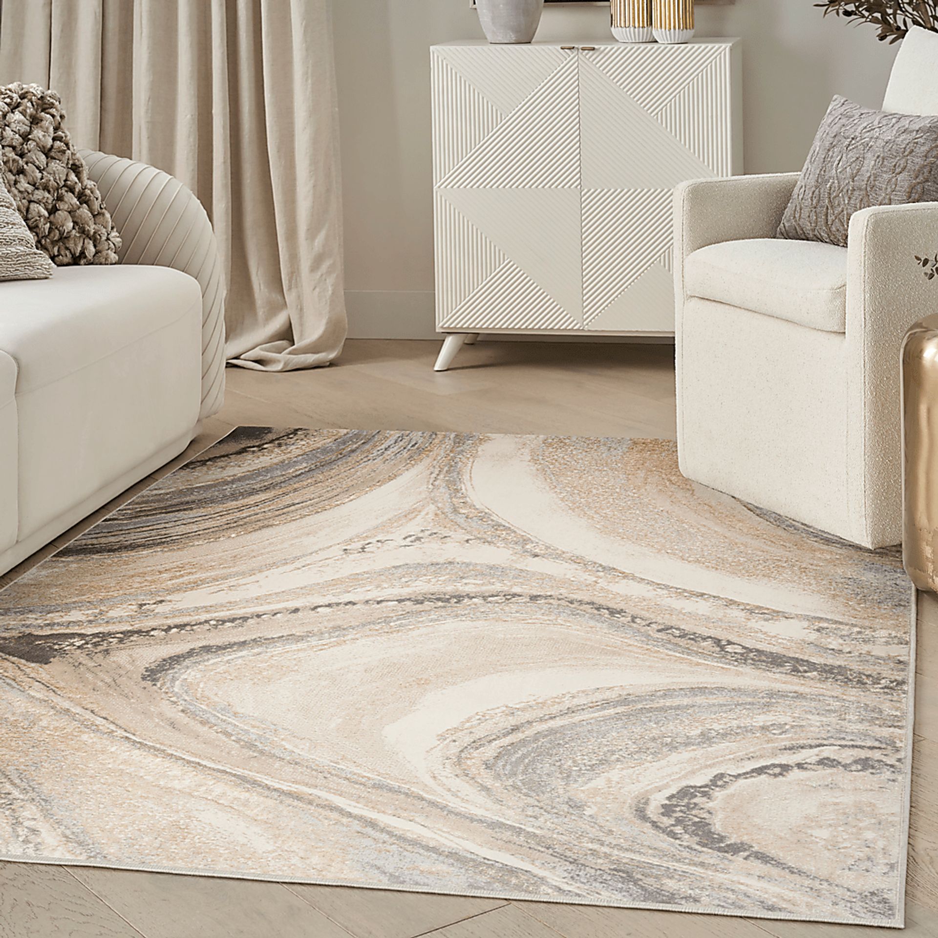 Dephia Cream/Gray 5'3 x 7'3 Rug - Image 3