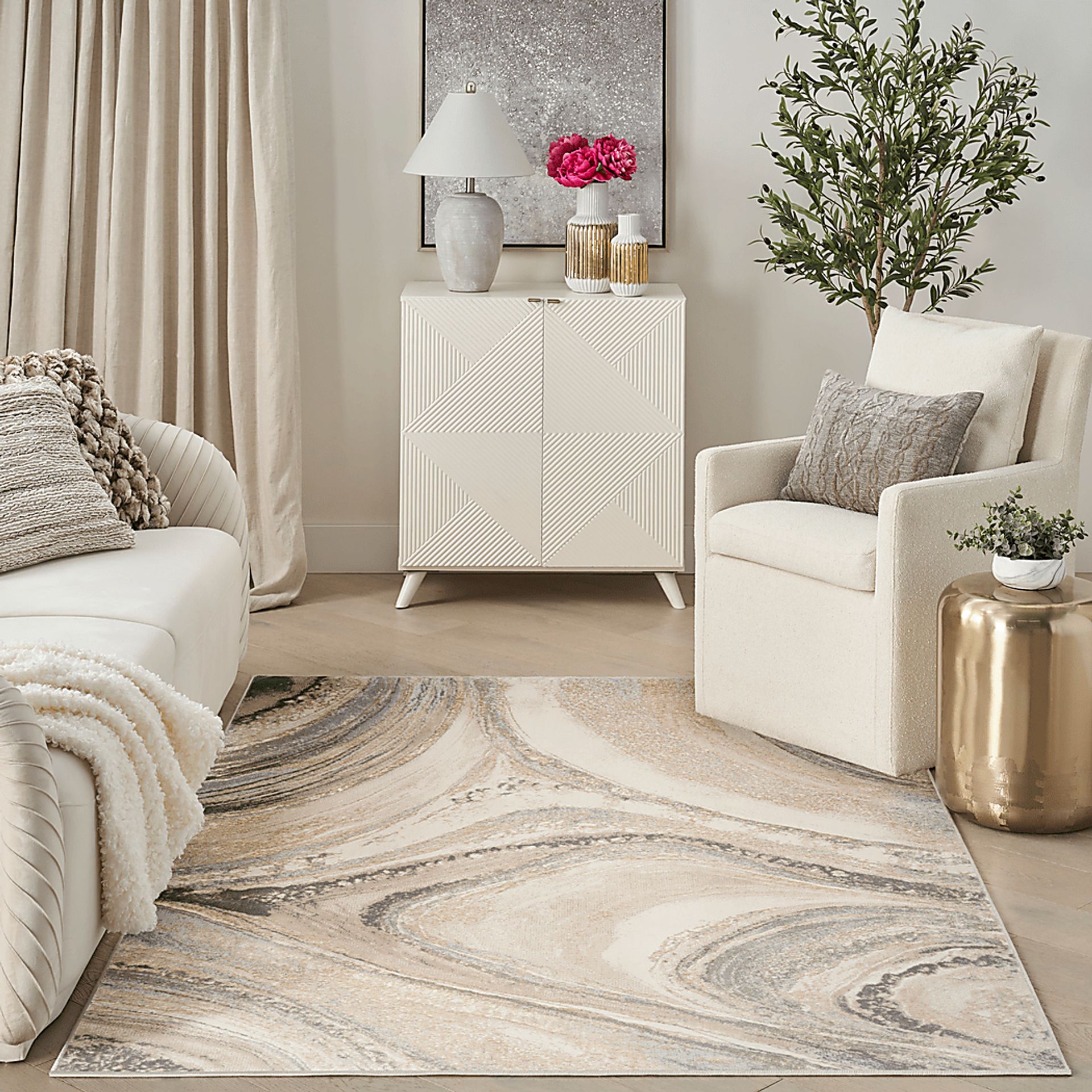 Dephia Cream/Gray 5'3 x 7'3 Rug - Image 4
