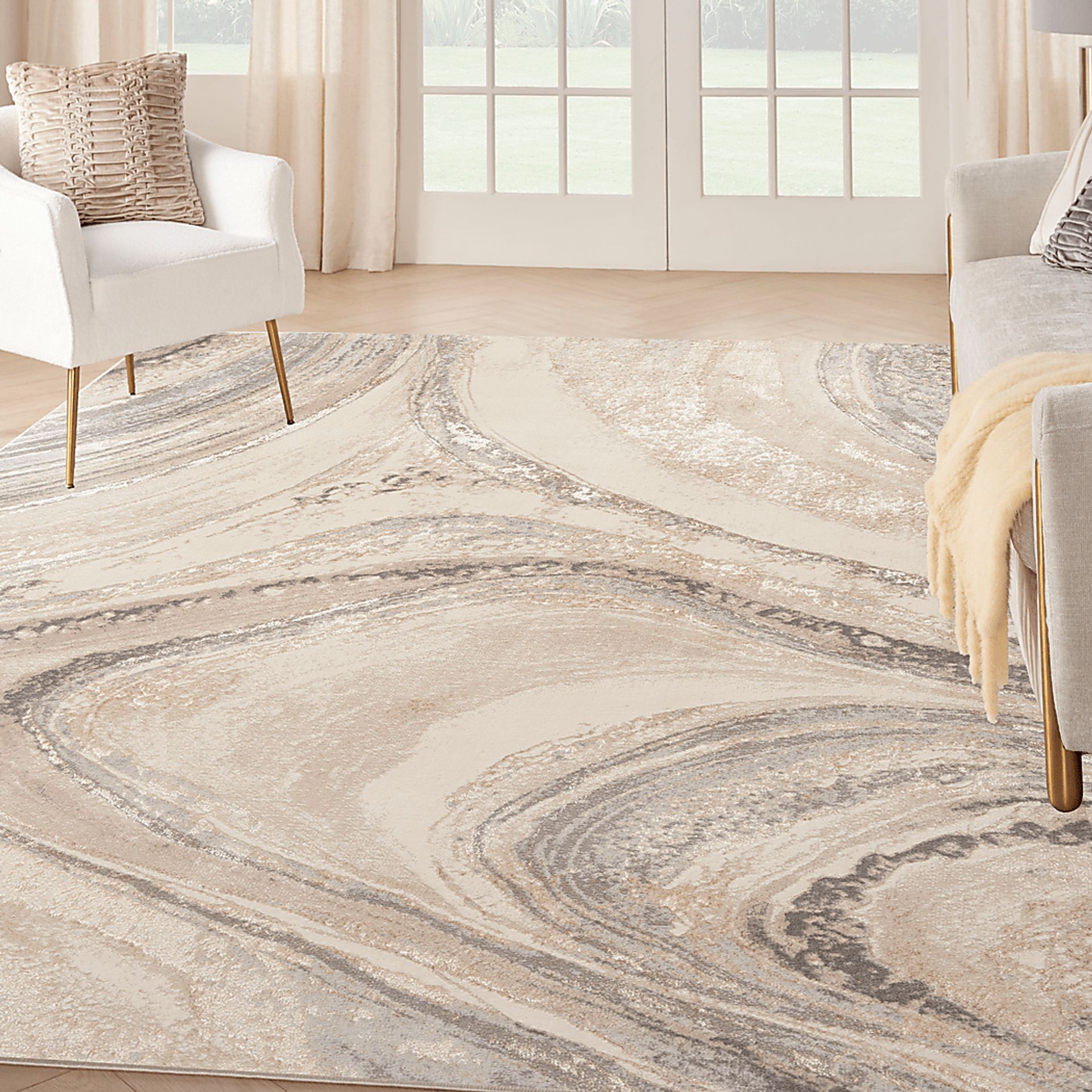 Dephia Cream/Gray 7'10 x 9'10 Rug - Image 10