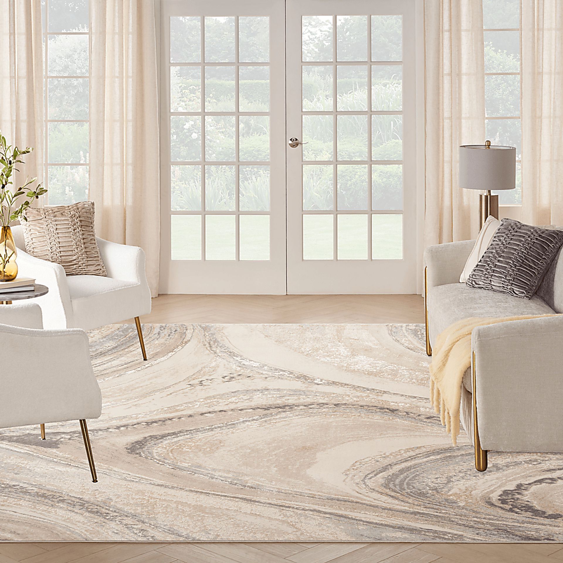 Dephia Cream/Gray 7'10 x 9'10 Rug - Image 3