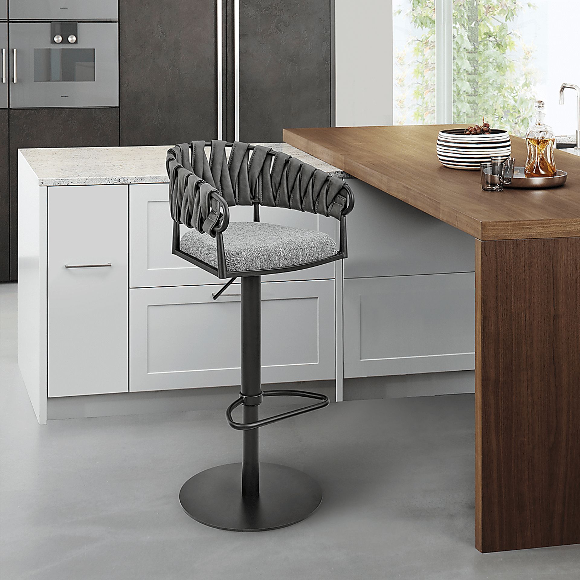 Depue Gray Barstool - Image 2