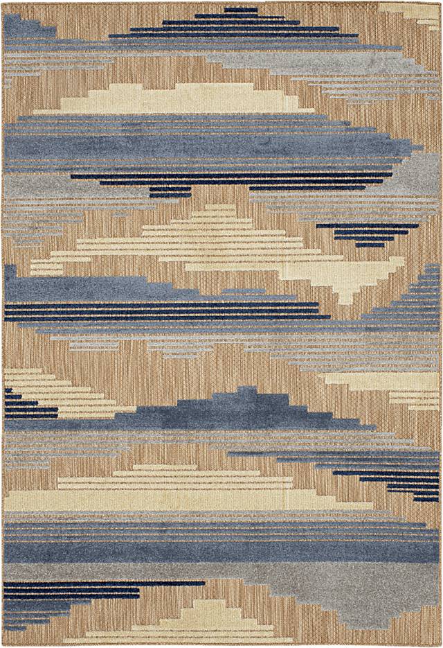 Derose Bay Blue 6' x 9' Indoor/Outdoor Rug - Thumbnail - Image 1