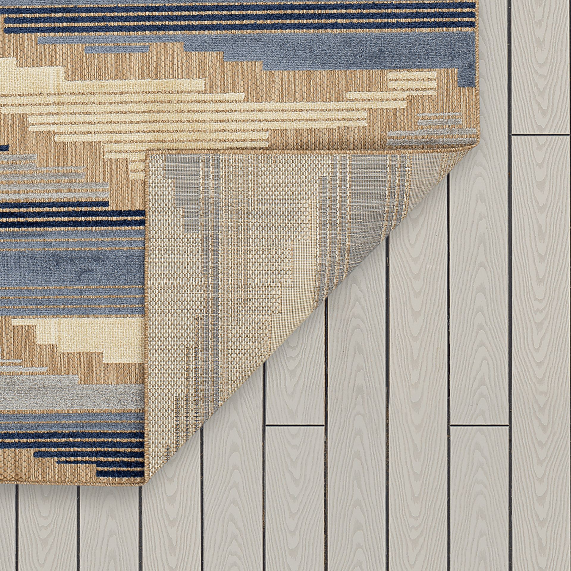 Derose Bay Blue 7'10 x 10' Indoor/Outdoor Rug - Image 3