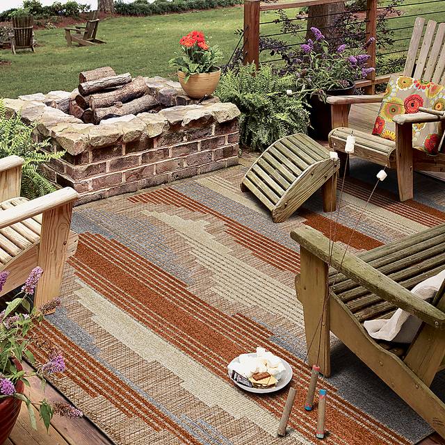 Derose Bay Rust 7'10 x 10' Indoor/Outdoor Rug - Thumbnail - Image 3