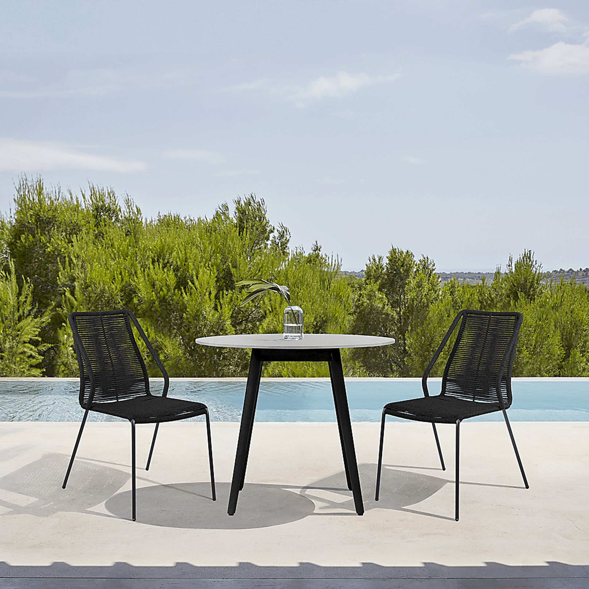 Derussey Black 3 PC Outdoor Dining Set - Image 2