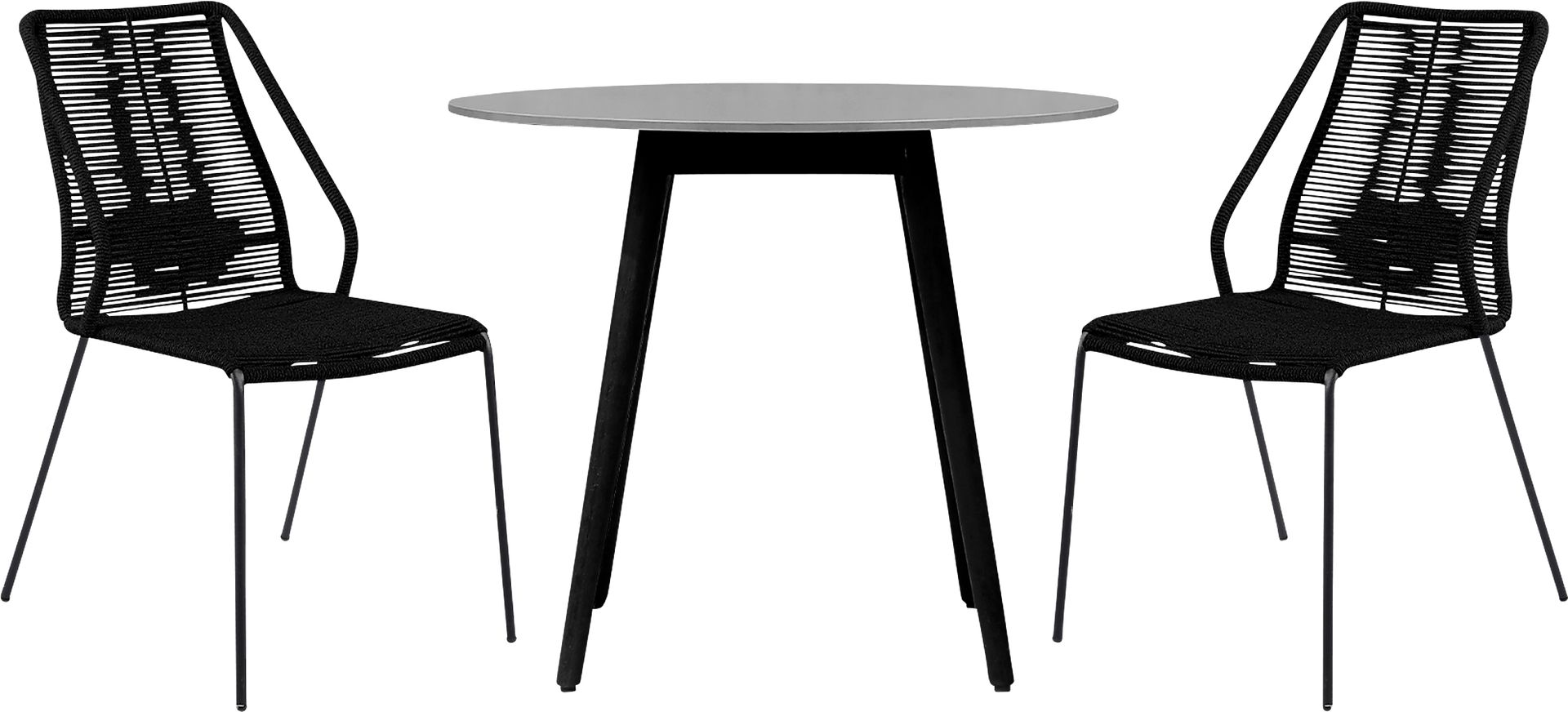 Derussey Black 3 PC Outdoor Dining Set - Image 1