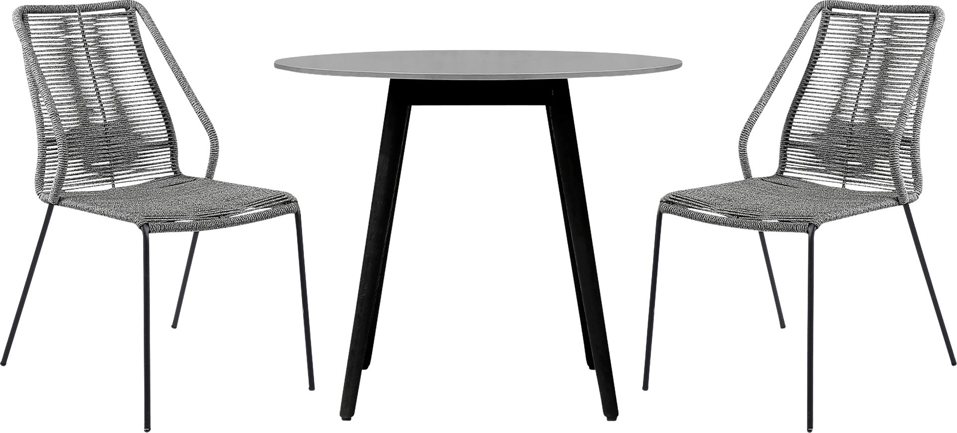 Derussey Black 3 PC Outdoor Dining Set - Image 1