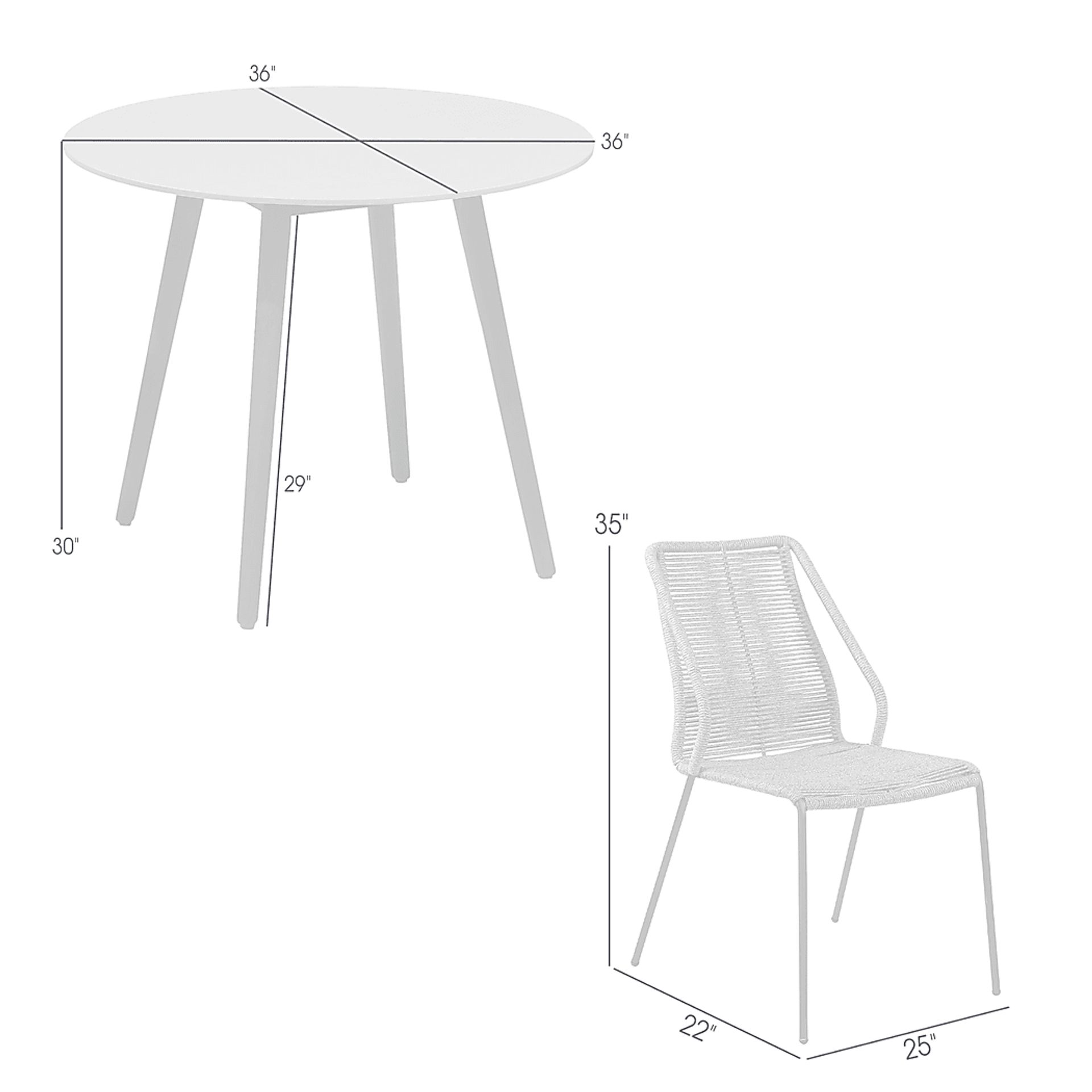 Derussey Blue 3 PC Outdoor Dining Set - Image 10