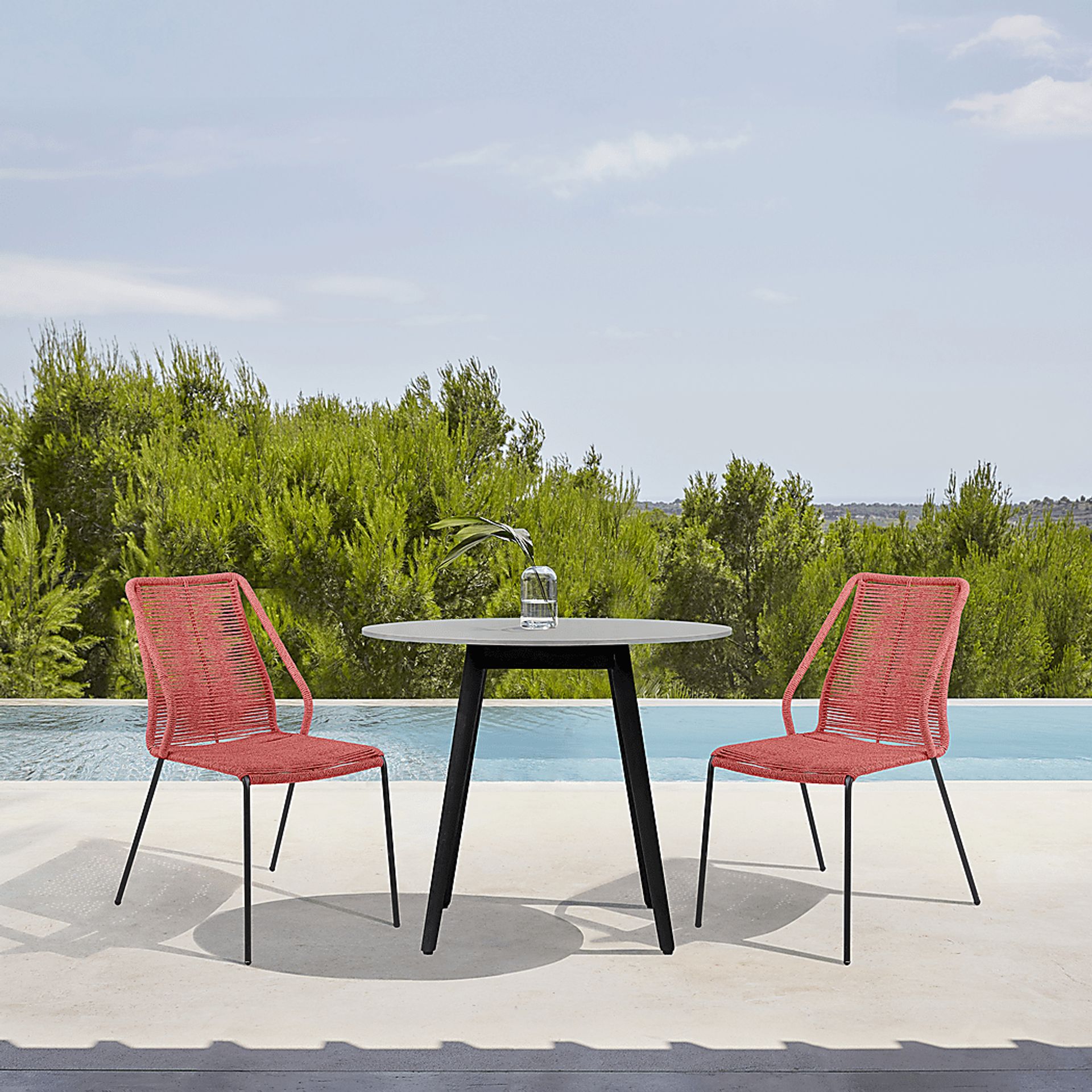 Derussey Red 3 PC Outdoor Dining Set - Image 2
