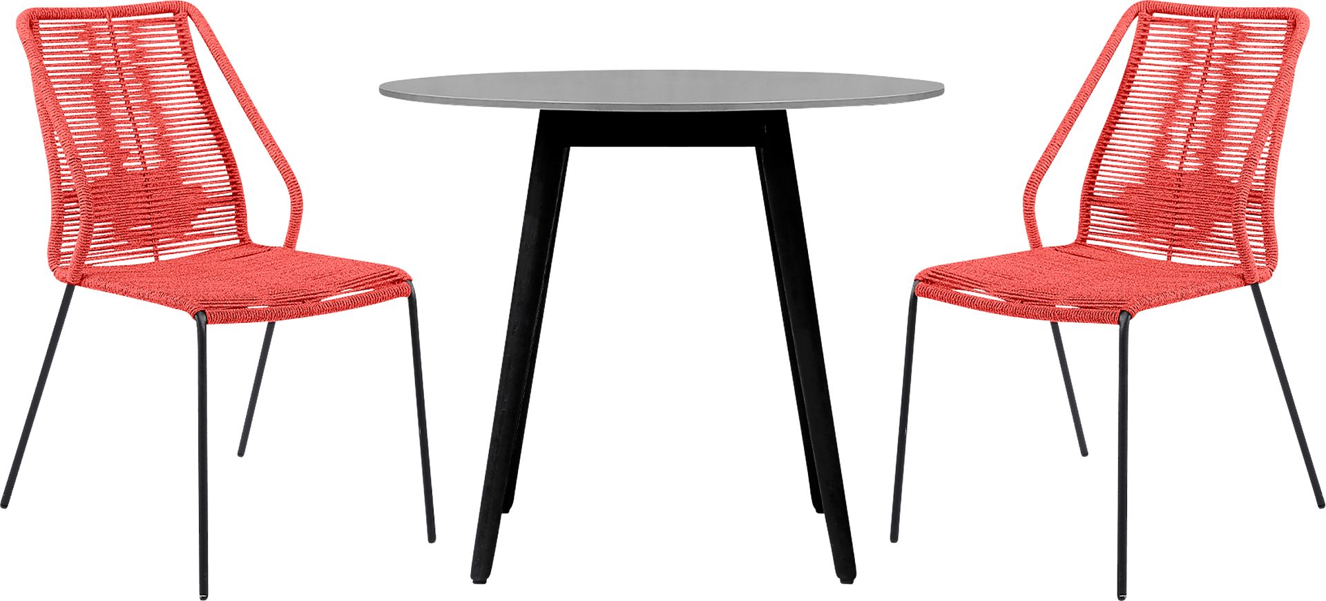 Derussey Red 3 PC Outdoor Dining Set - Image 1