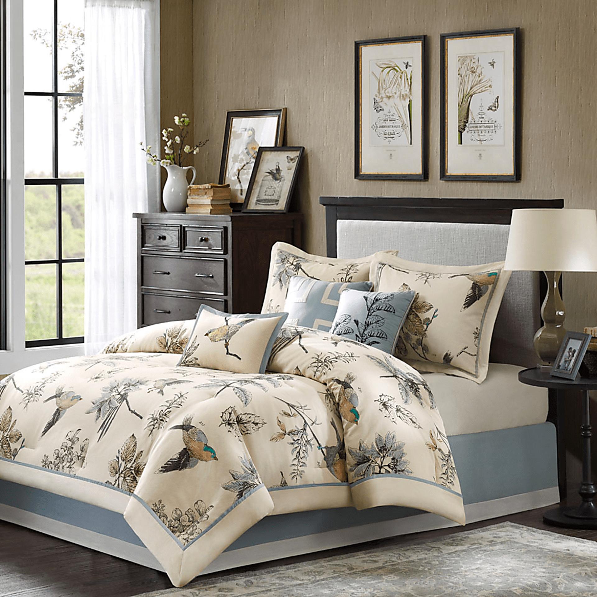 Desaix Taupe 7 Pc California King Comforter Set