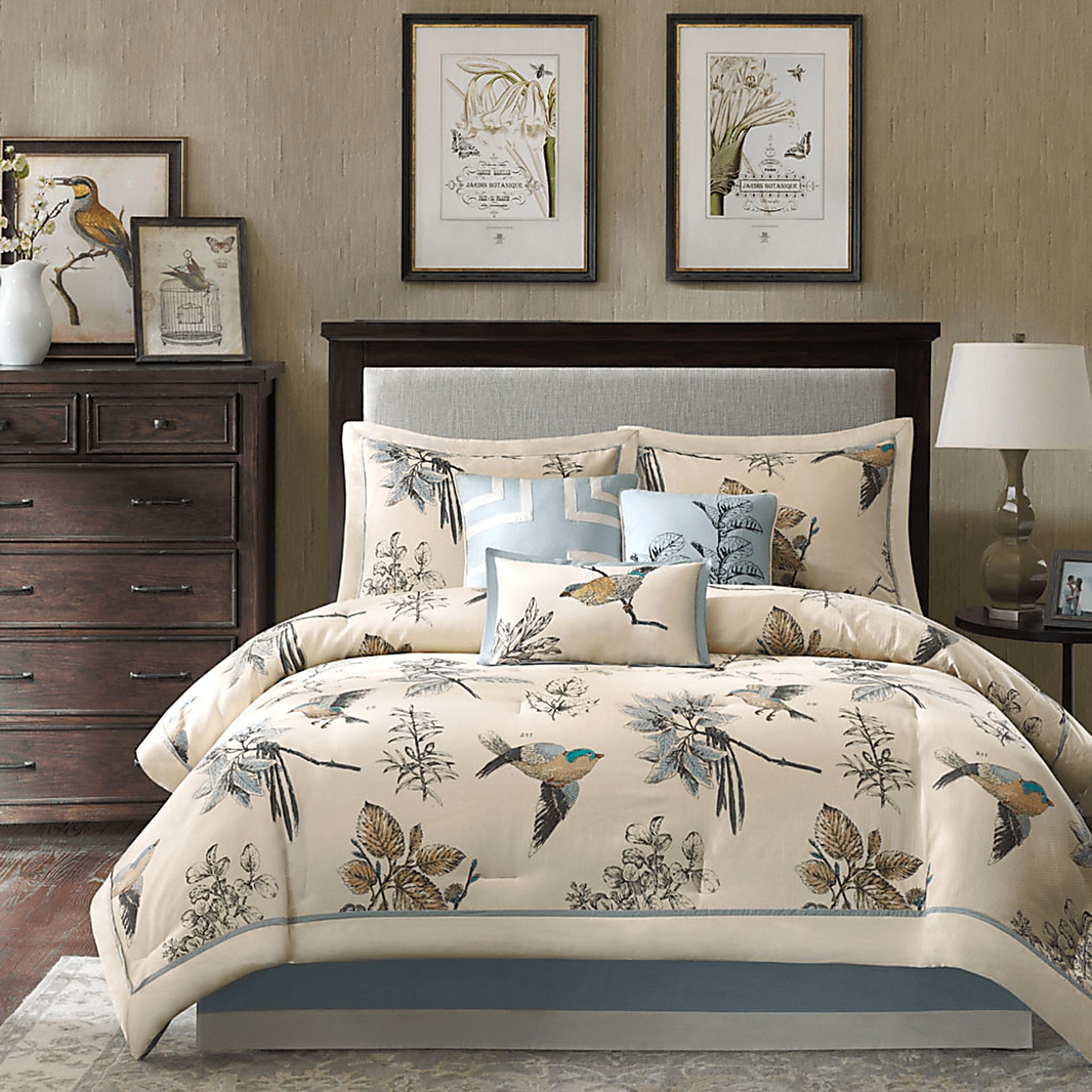 Desaix Taupe 7 Pc King Comforter Set - Image 2