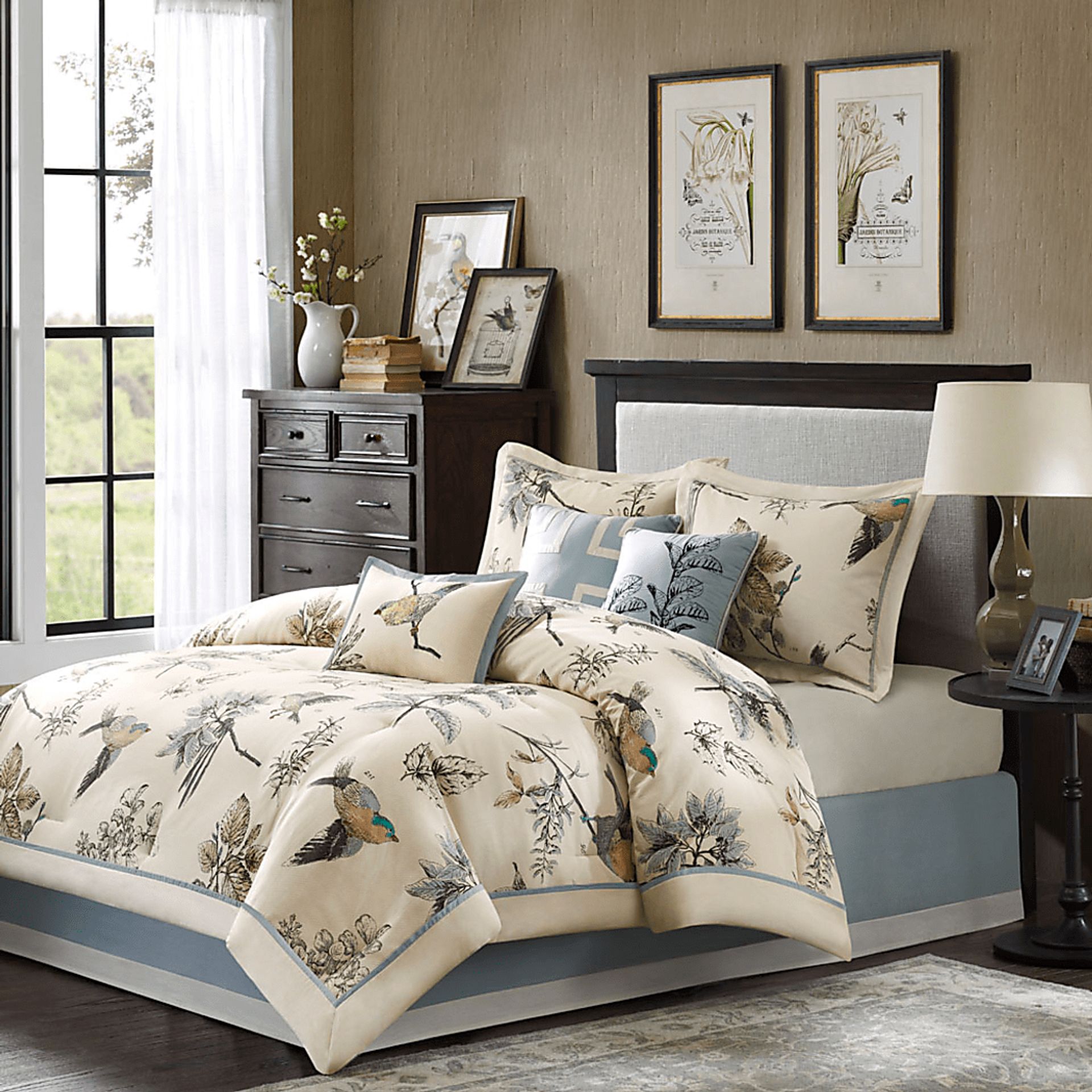 Desaix Taupe 7 Pc Queen Comforter Set - Image 1