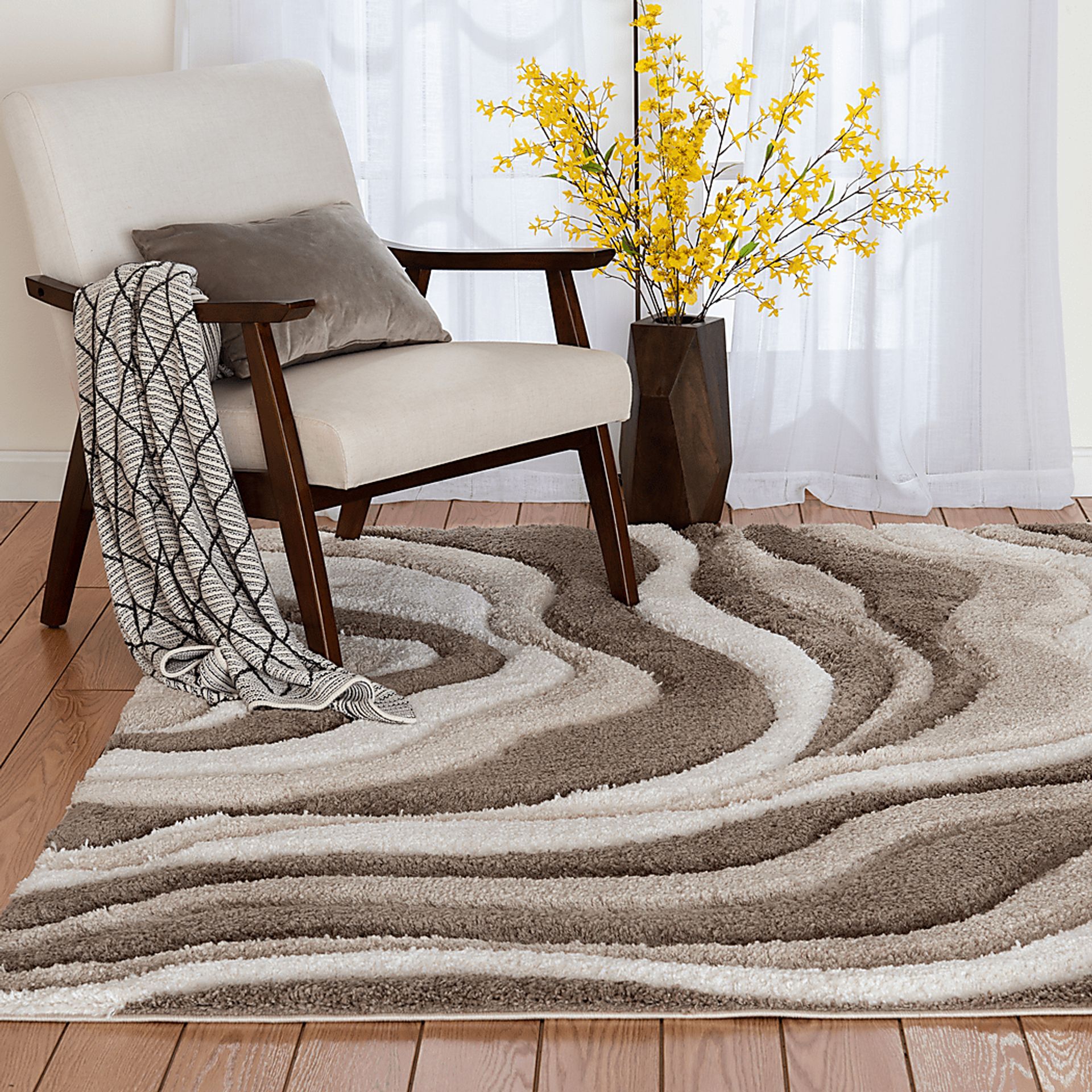 Desert Waves Brown 7'8 x 9'8 Rug - Image 2