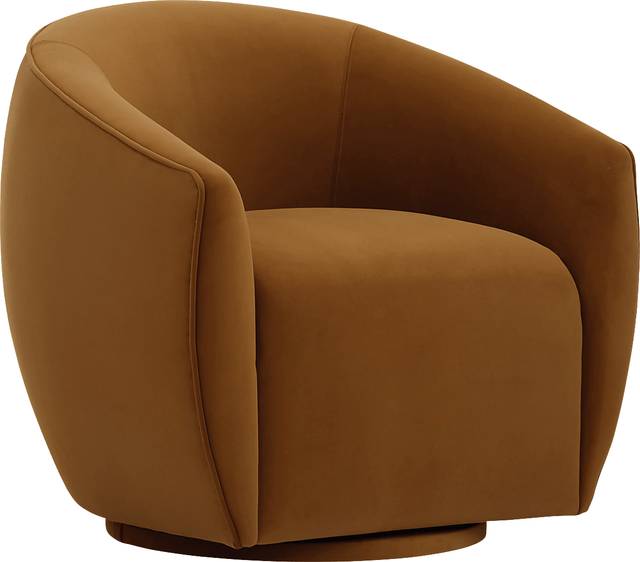 Desertpeak Cognac Swivel Accent Chair - Thumbnail - Image 1