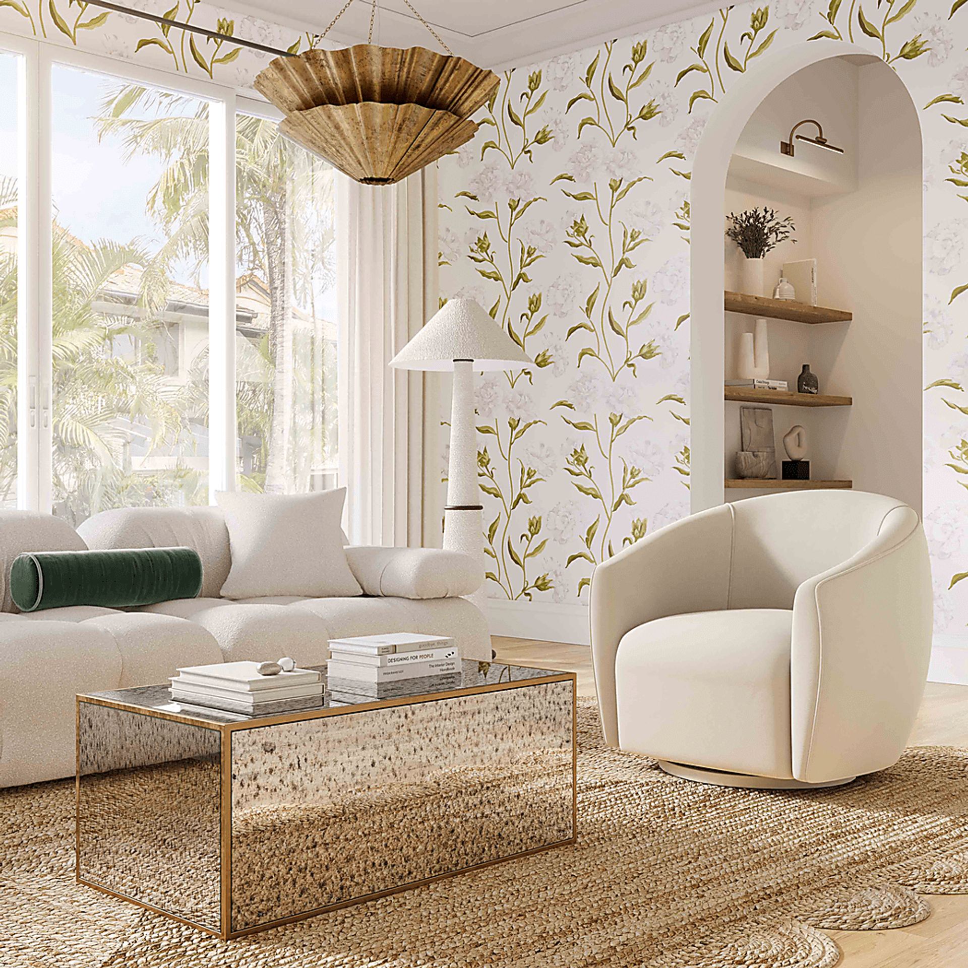 Desertpeak Cream Swivel Accent Chair - Image 2