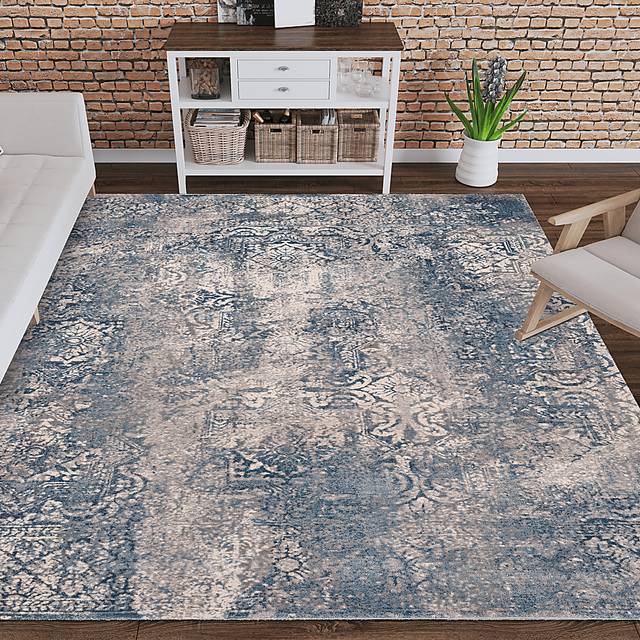 Deshard 3' x 5' Blue Rug - Thumbnail - Image 2