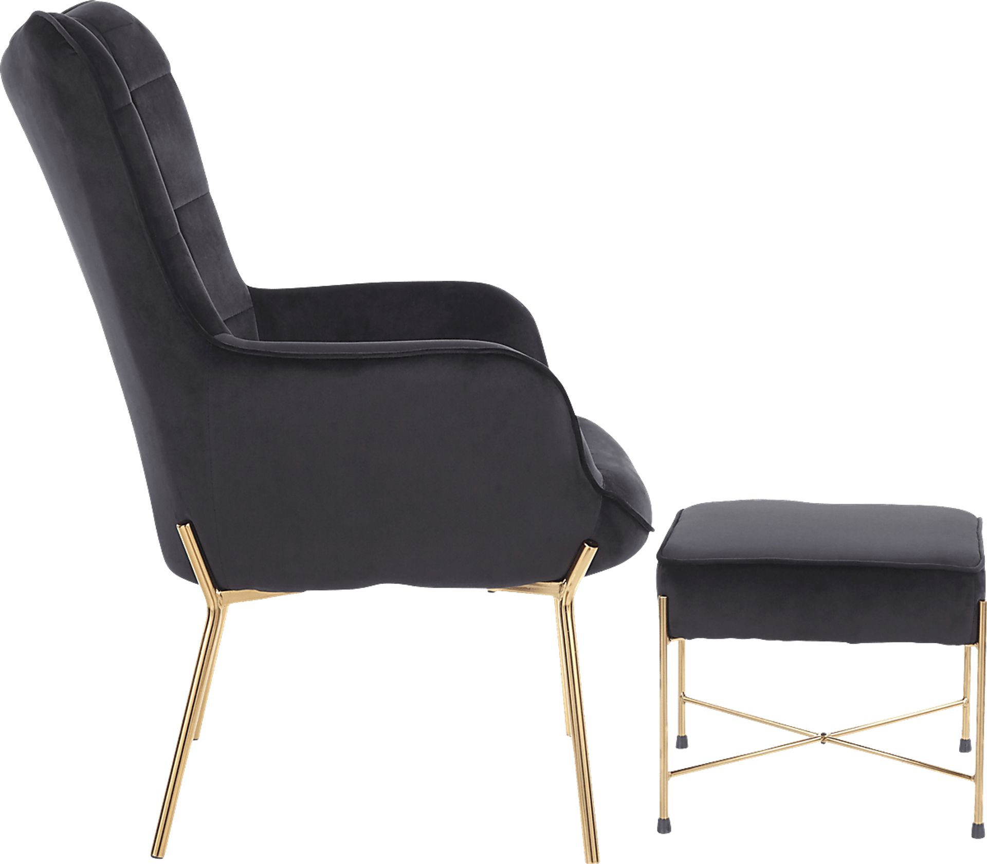 Desmare Black Accent Chair and Ottoman - Image 2